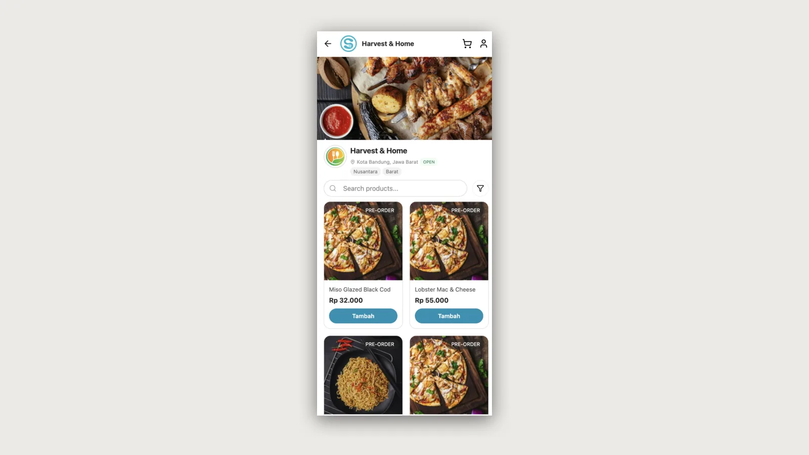 So Eat interface